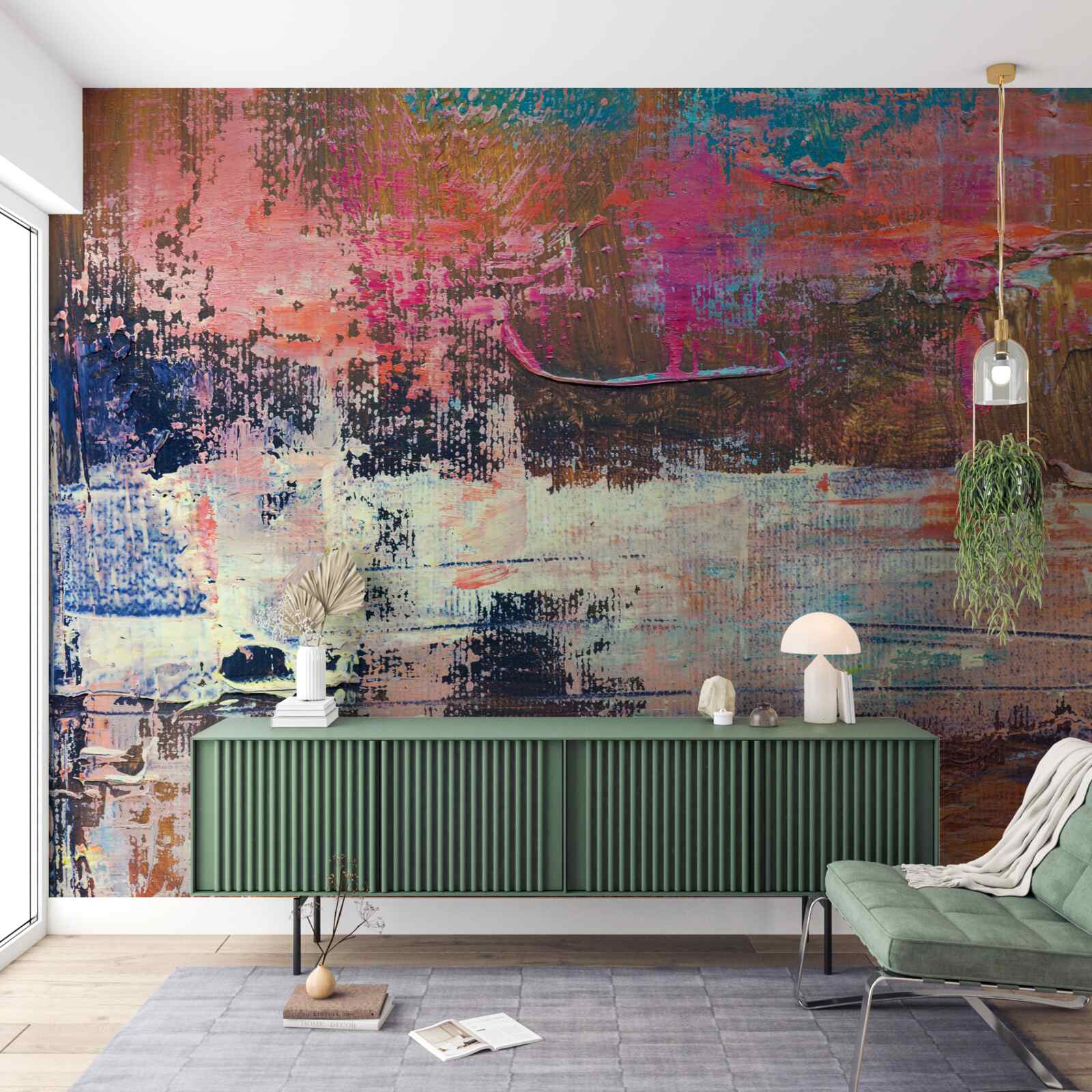 Fototapeta zachód słońca w lesie, pomalowany w różowych odcieniach