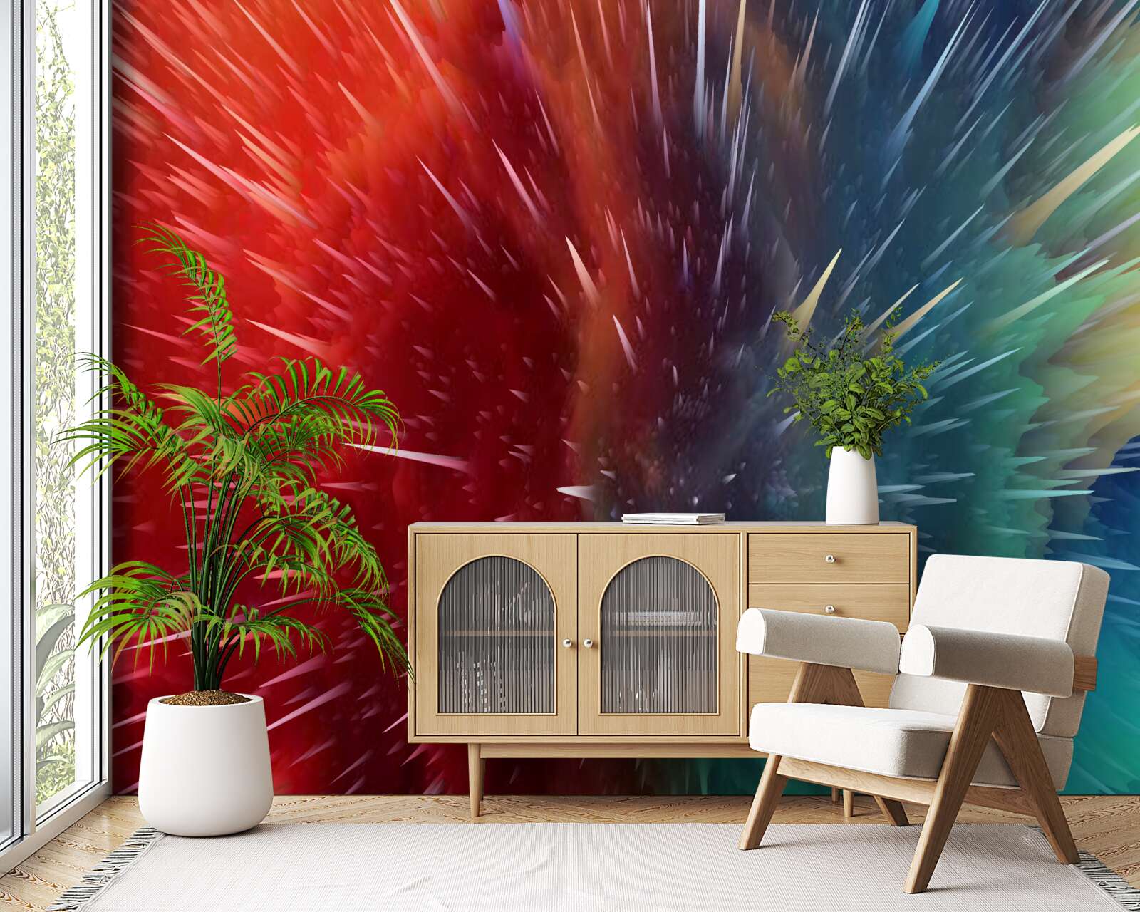 Fototapeta plamy czerwieni i błękitu