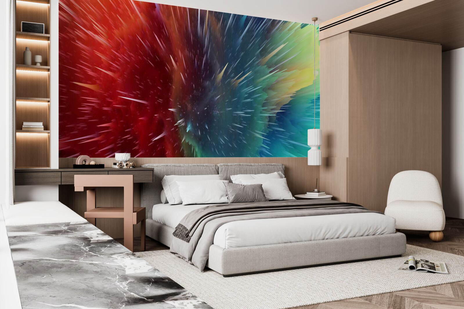 Fototapeta plamy czerwieni i błękitu