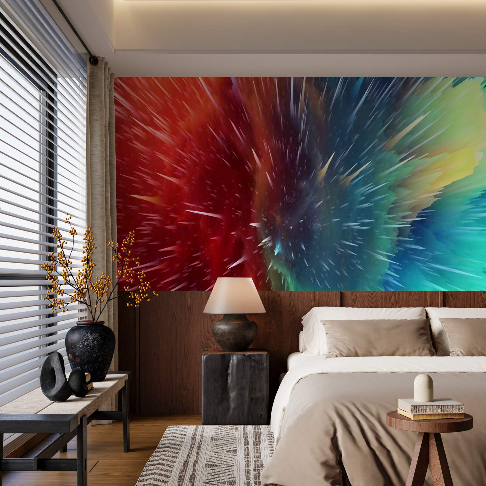 Fototapeta plamy czerwieni i błękitu