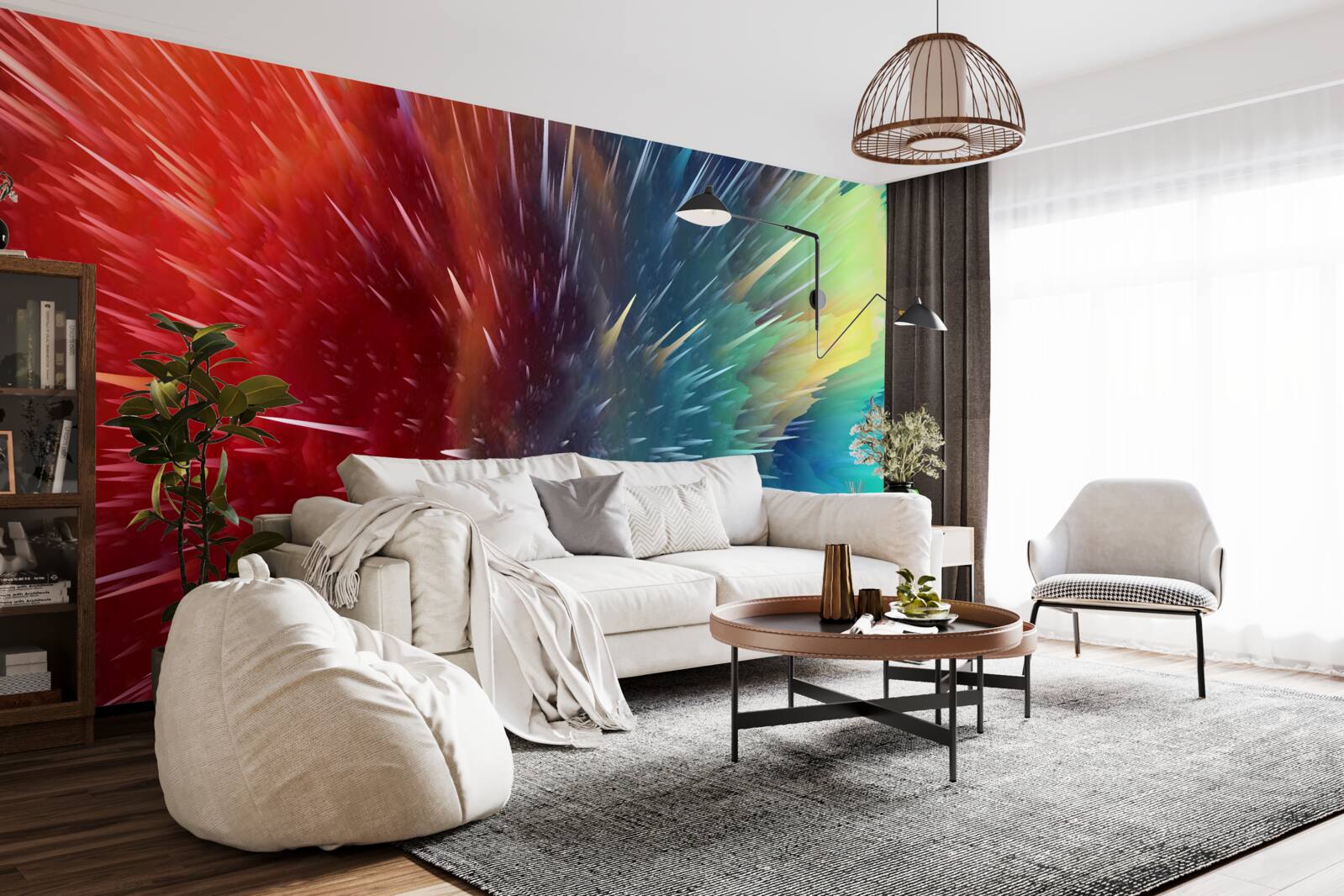 Fototapeta plamy czerwieni i błękitu