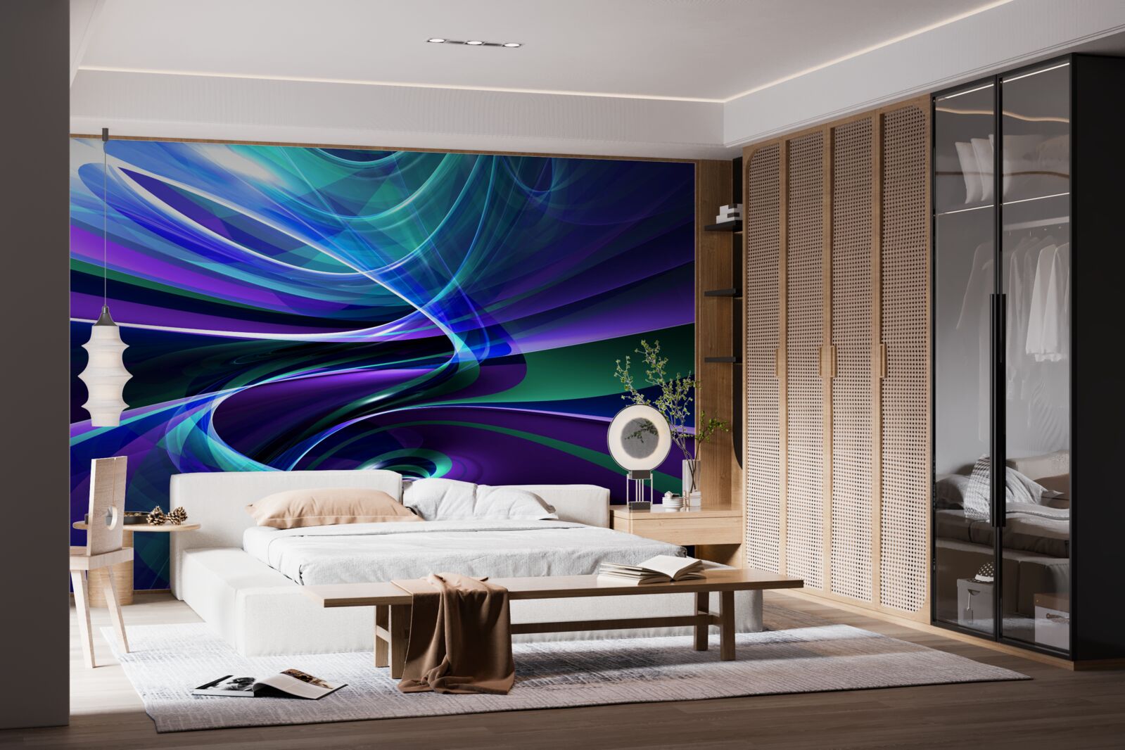 Fototapeta abstrakcyjne akcenty zorzy polarnej