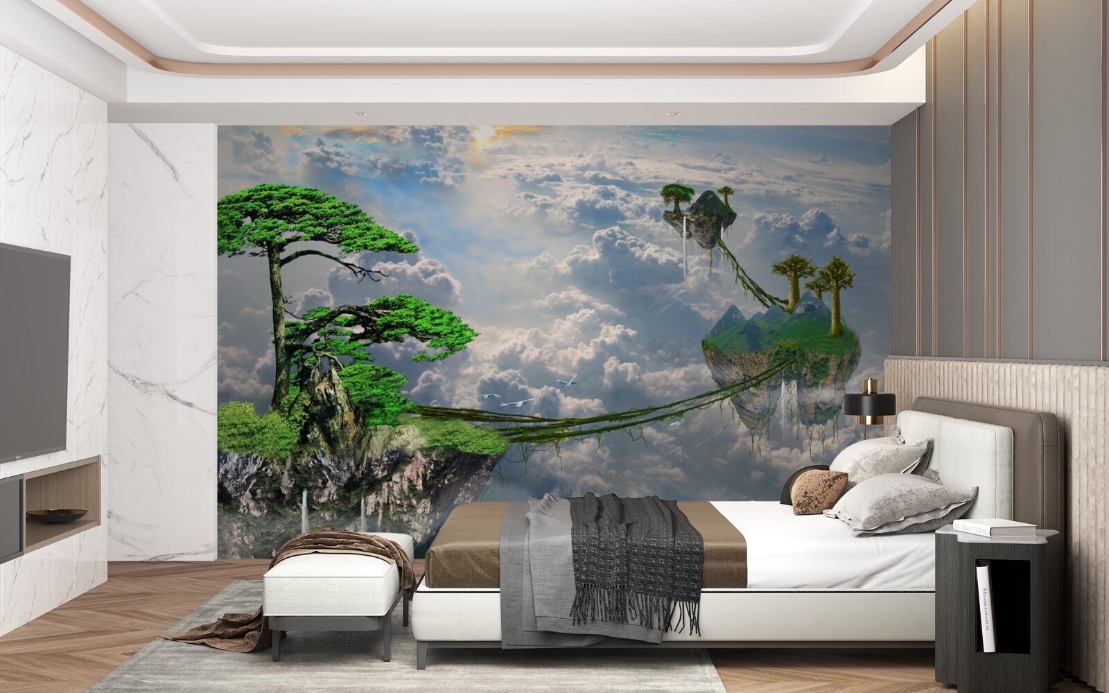 Fototapeta wyspy unoszące się na niebie