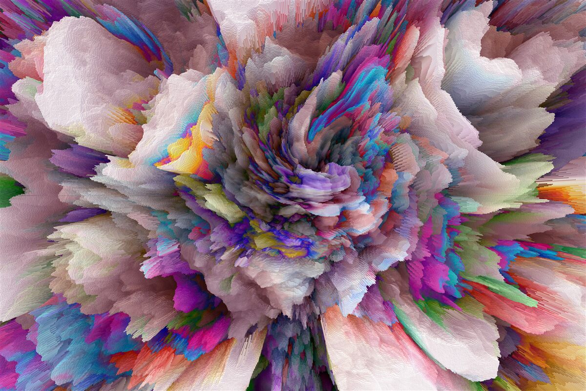 Fototapeta kwiat z tęczowymi abstrakcyjnymi odcieniami