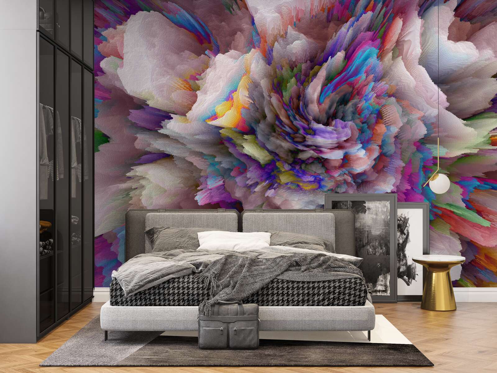 Fototapeta kwiat z tęczowymi abstrakcyjnymi odcieniami