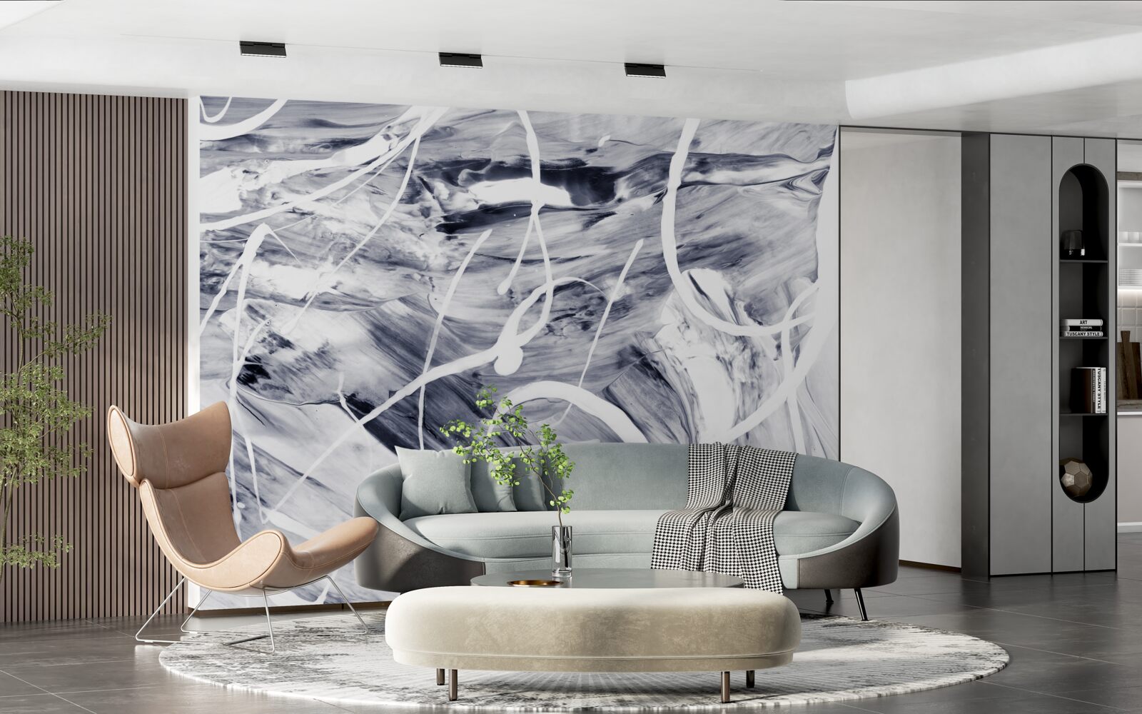 Fototapeta białe pociągnięcia farby na czarnym tle