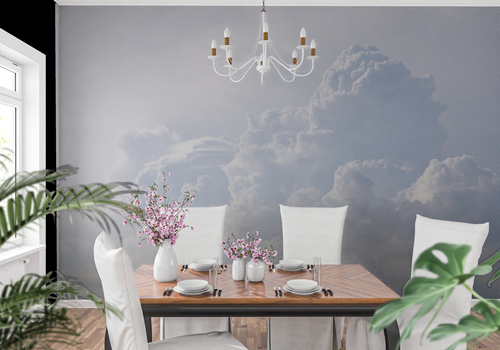 Fototapeta puszyste śnieżnobiałe chmury