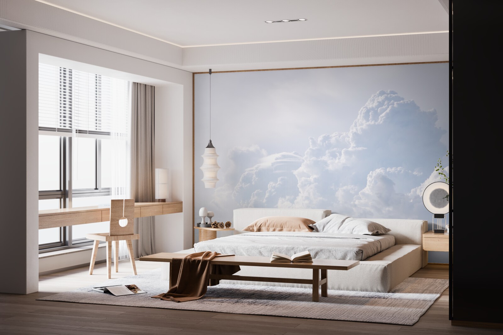 Fototapeta puszyste śnieżnobiałe chmury