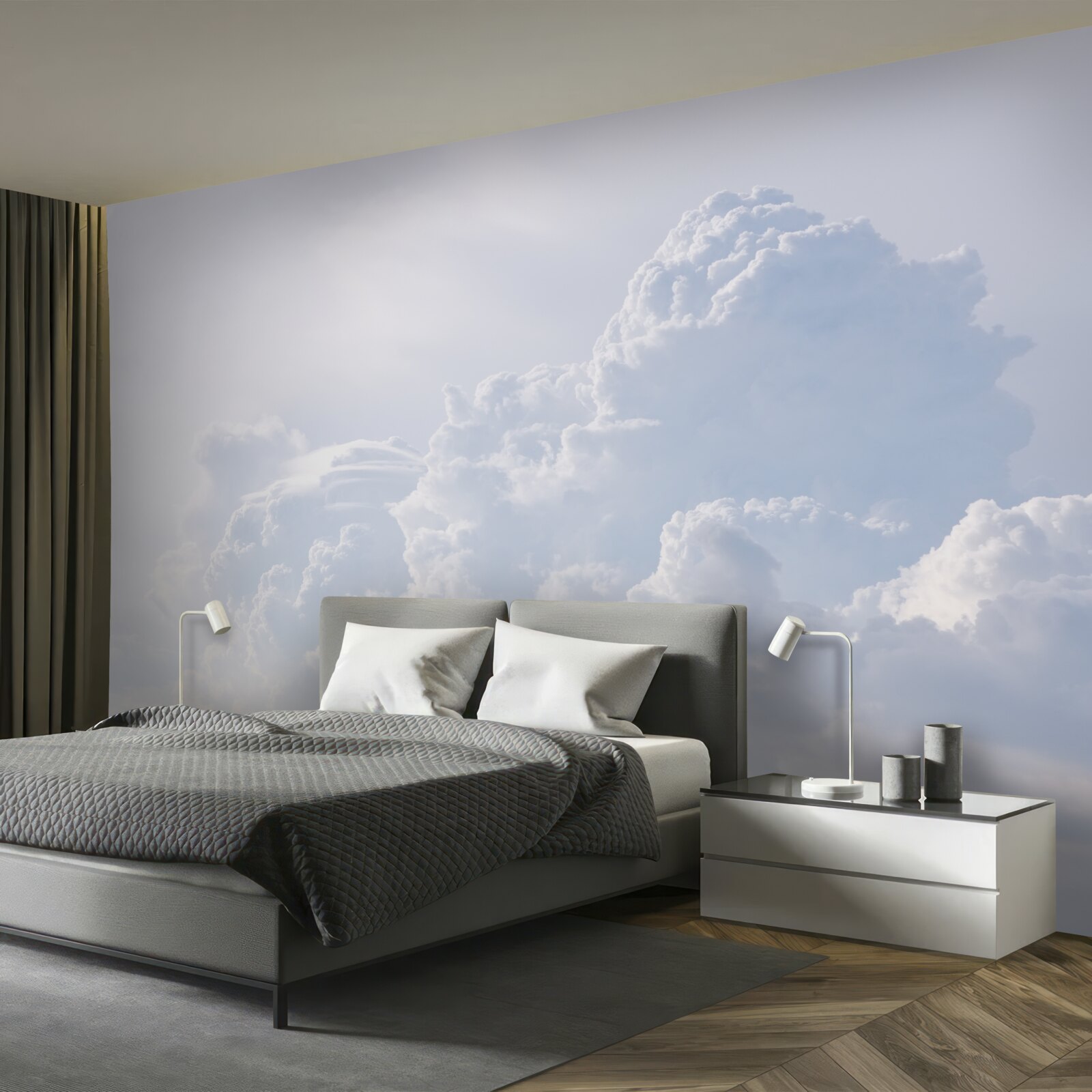 Fototapeta puszyste śnieżnobiałe chmury