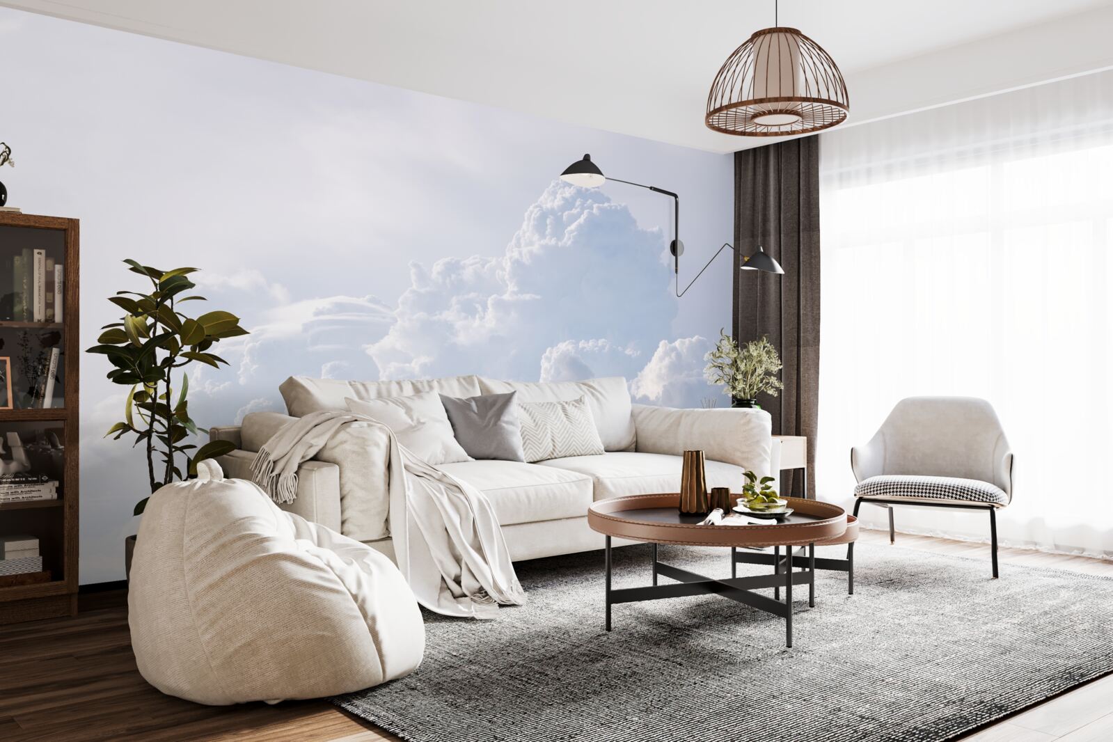 Fototapeta puszyste śnieżnobiałe chmury