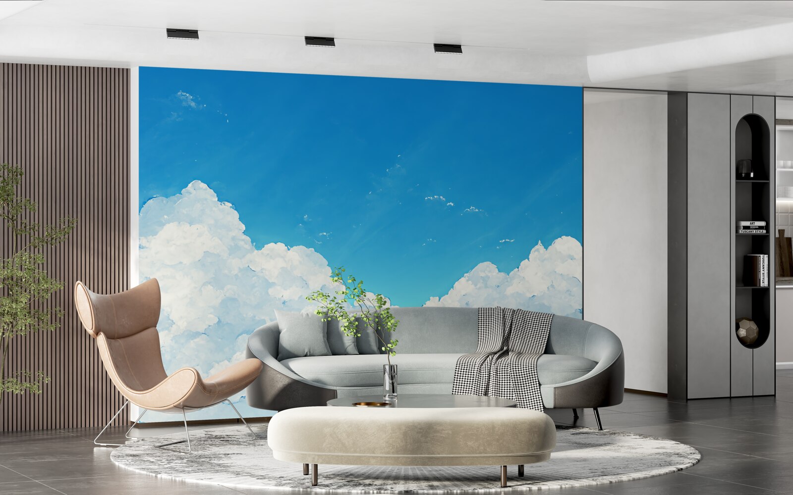 Fototapeta błękitne niebo i śnieżnobiałe chmury