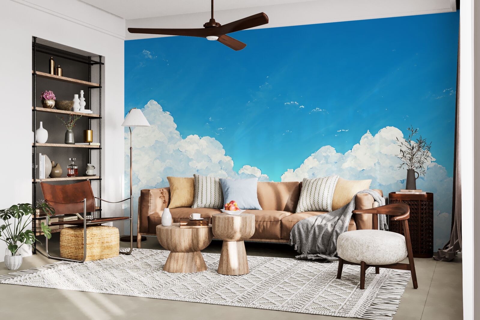 Fototapeta błękitne niebo i śnieżnobiałe chmury