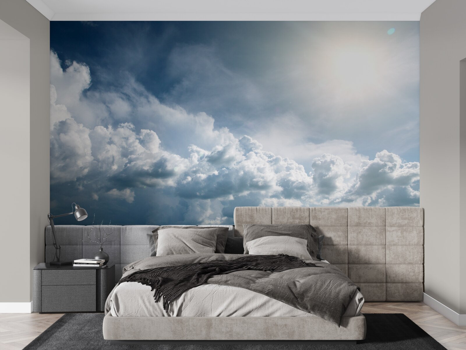 Fototapeta intensywne światło wśród burzliwych chmur