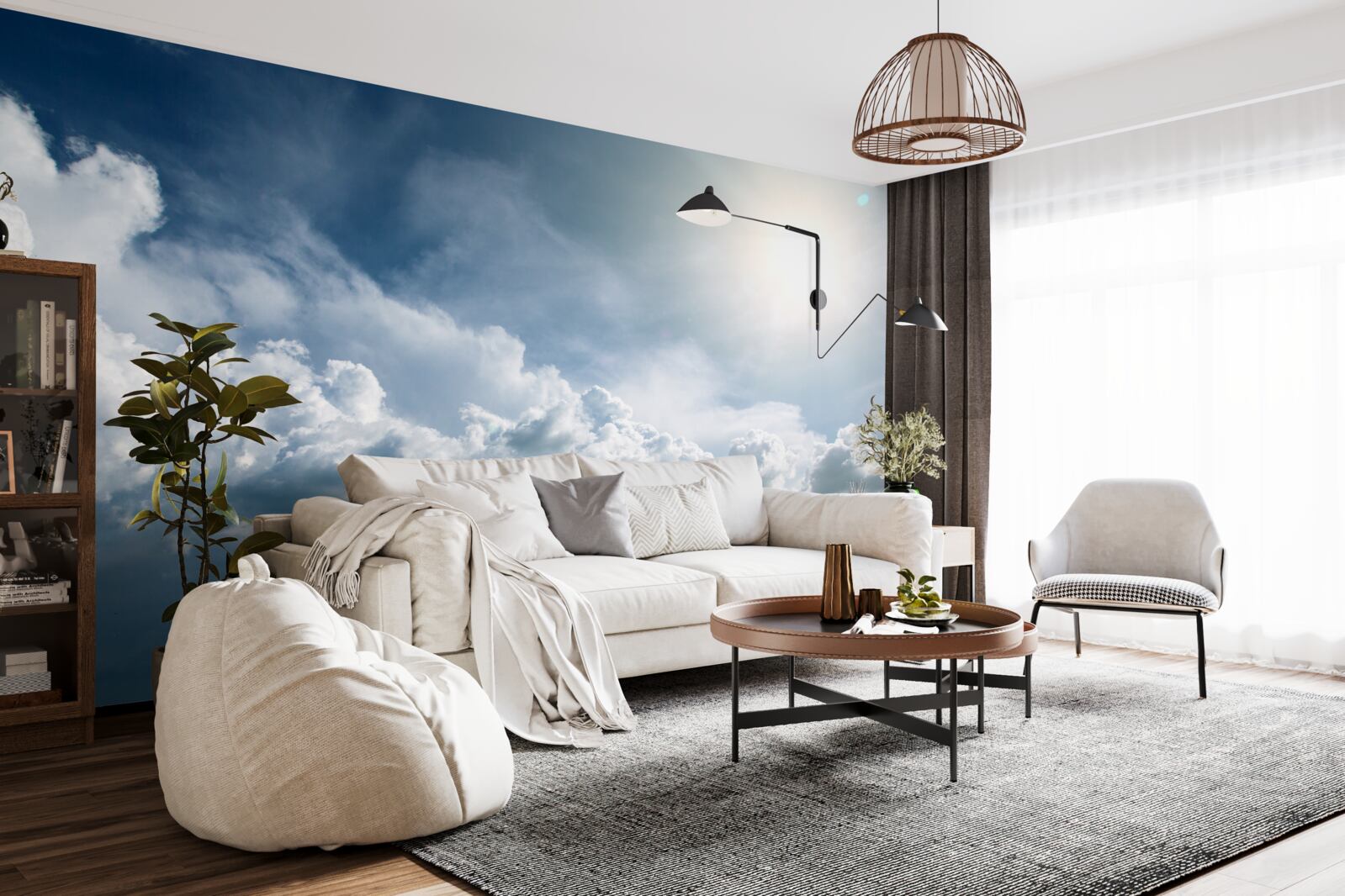 Fototapeta intensywne światło wśród burzliwych chmur