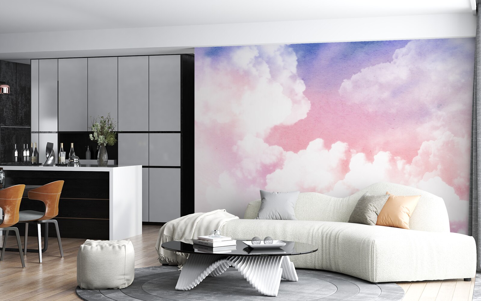 Fototapeta różowe chmury zachodu słońca