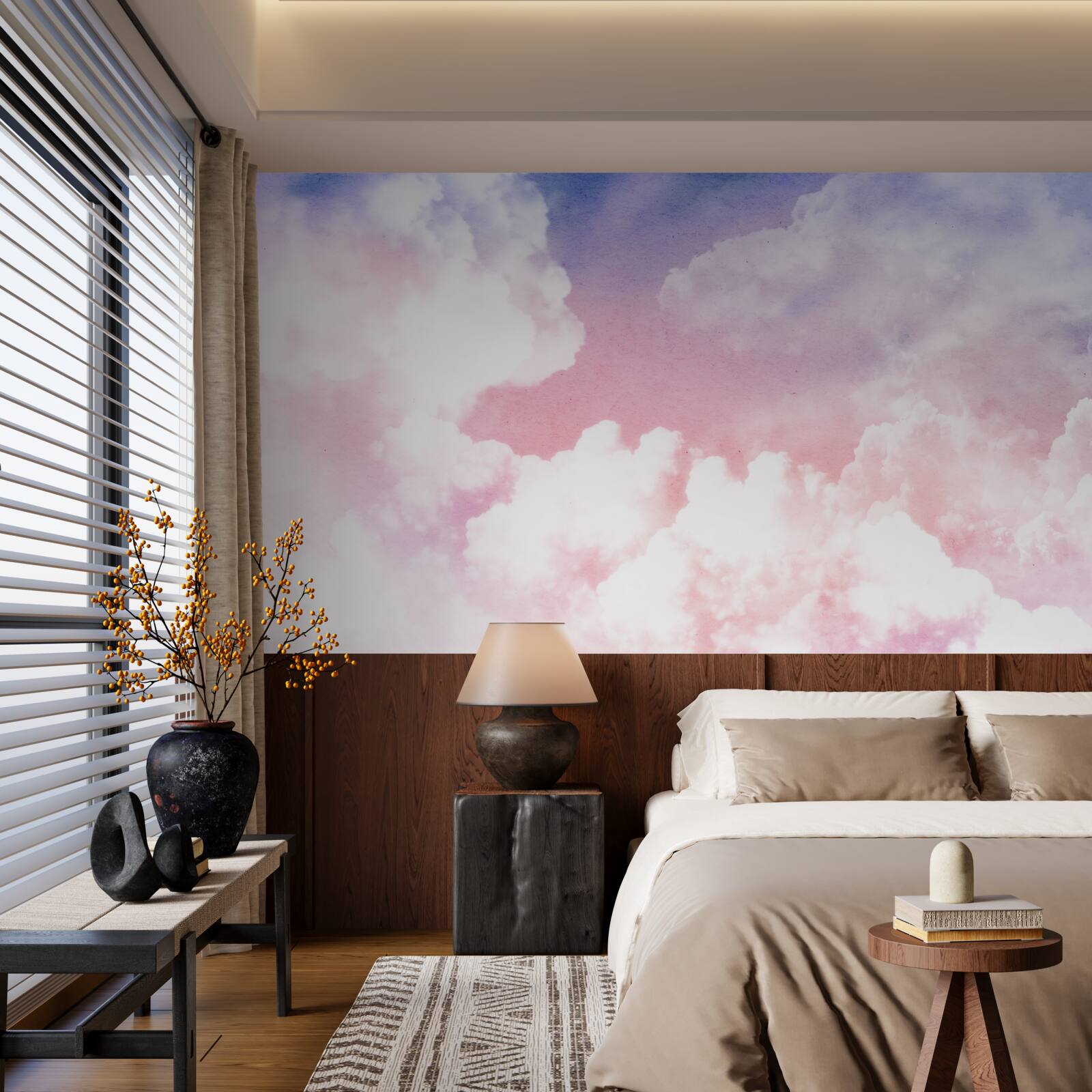 Fototapeta różowe chmury zachodu słońca