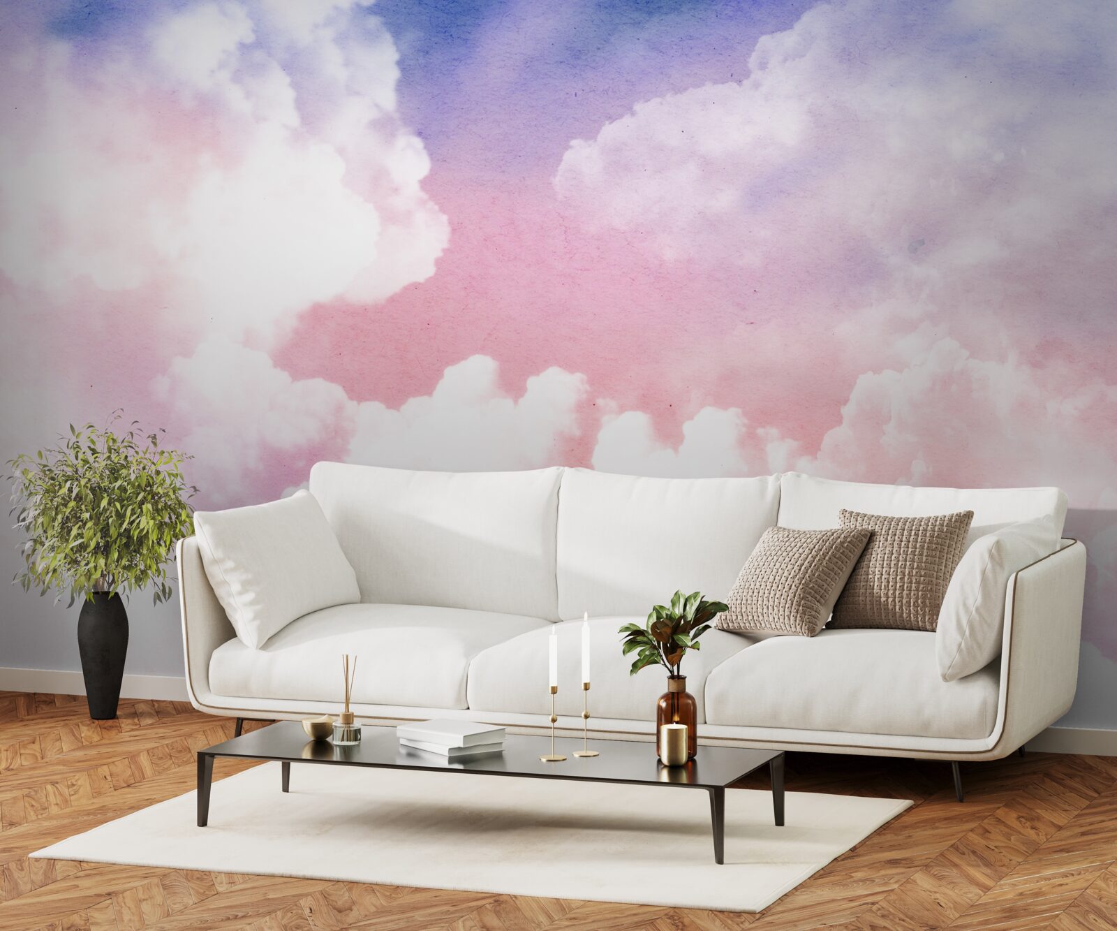 Fototapeta różowe chmury zachodu słońca