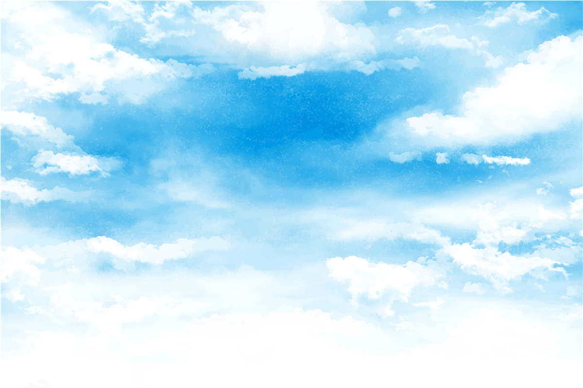 Fototapeta błękitne niebo ozdobione jest białymi chmurami