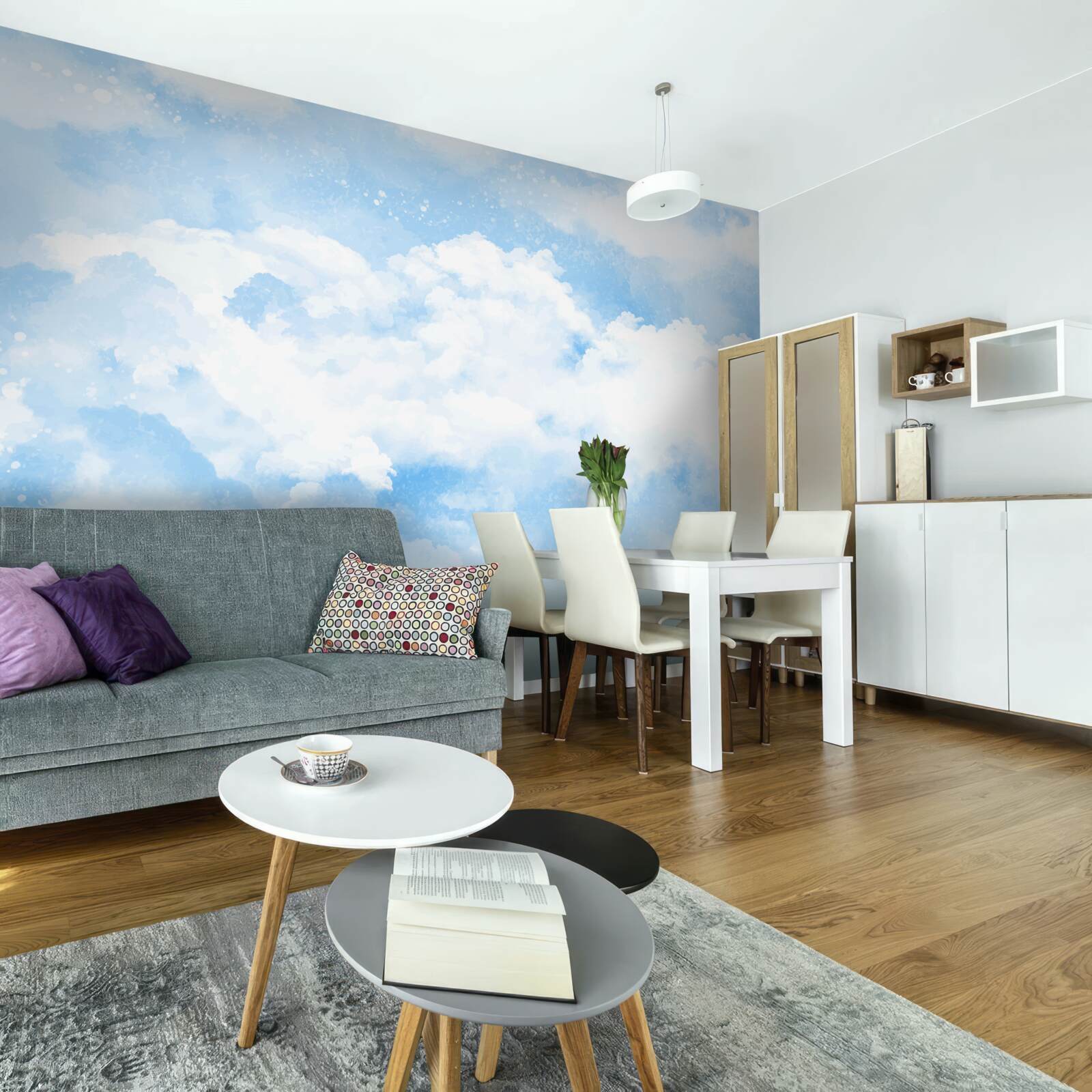 Fototapeta „błękitne niebo zwiastuje nadchodzący deszcz”