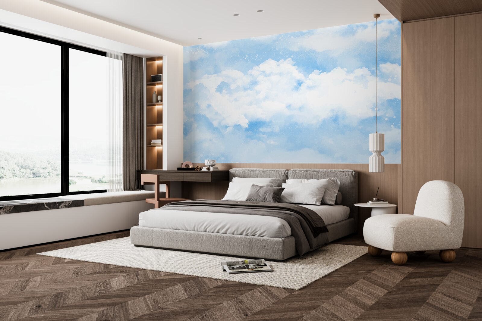 Fototapeta „błękitne niebo zwiastuje nadchodzący deszcz”