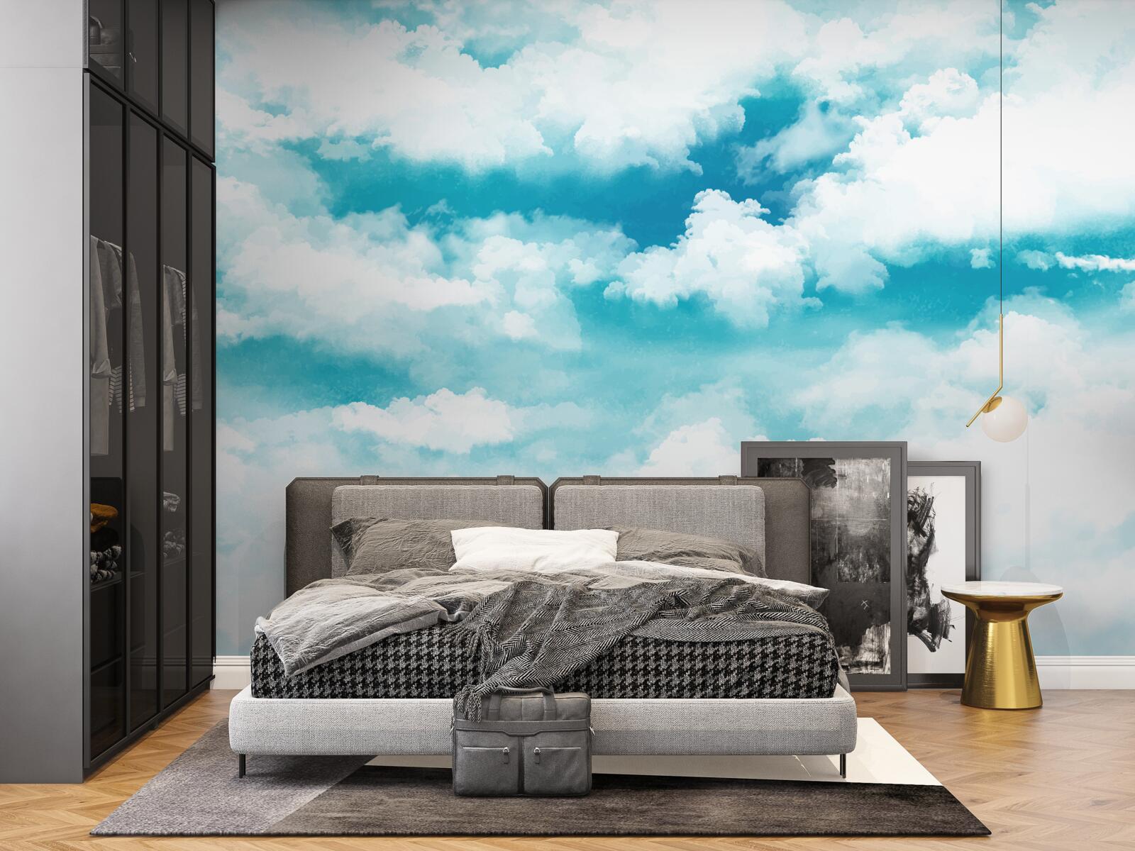 Fototapeta w ciągu dnia niebo jest niebiesko-białe