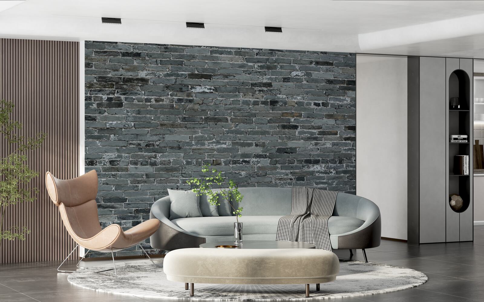 Fototapeta Ściana wykonana z cegły ma ciemnoszary odcień