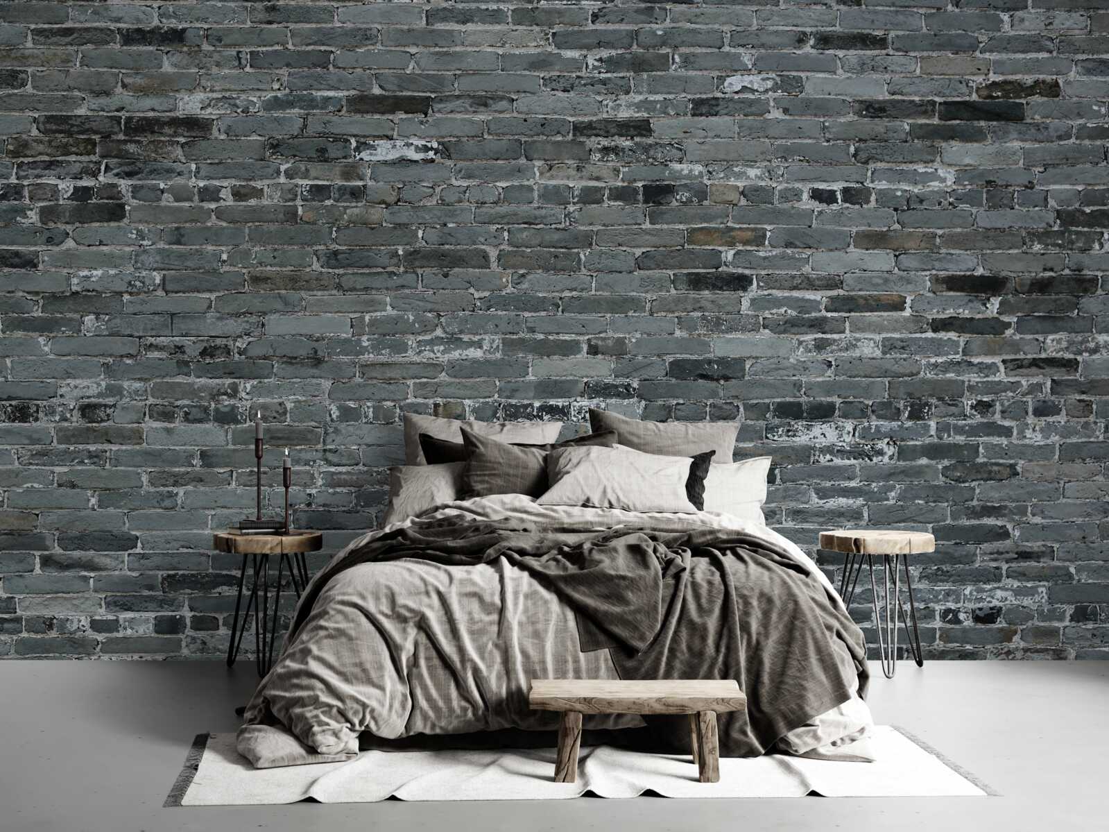 Fototapeta Ściana wykonana z cegły ma ciemnoszary odcień