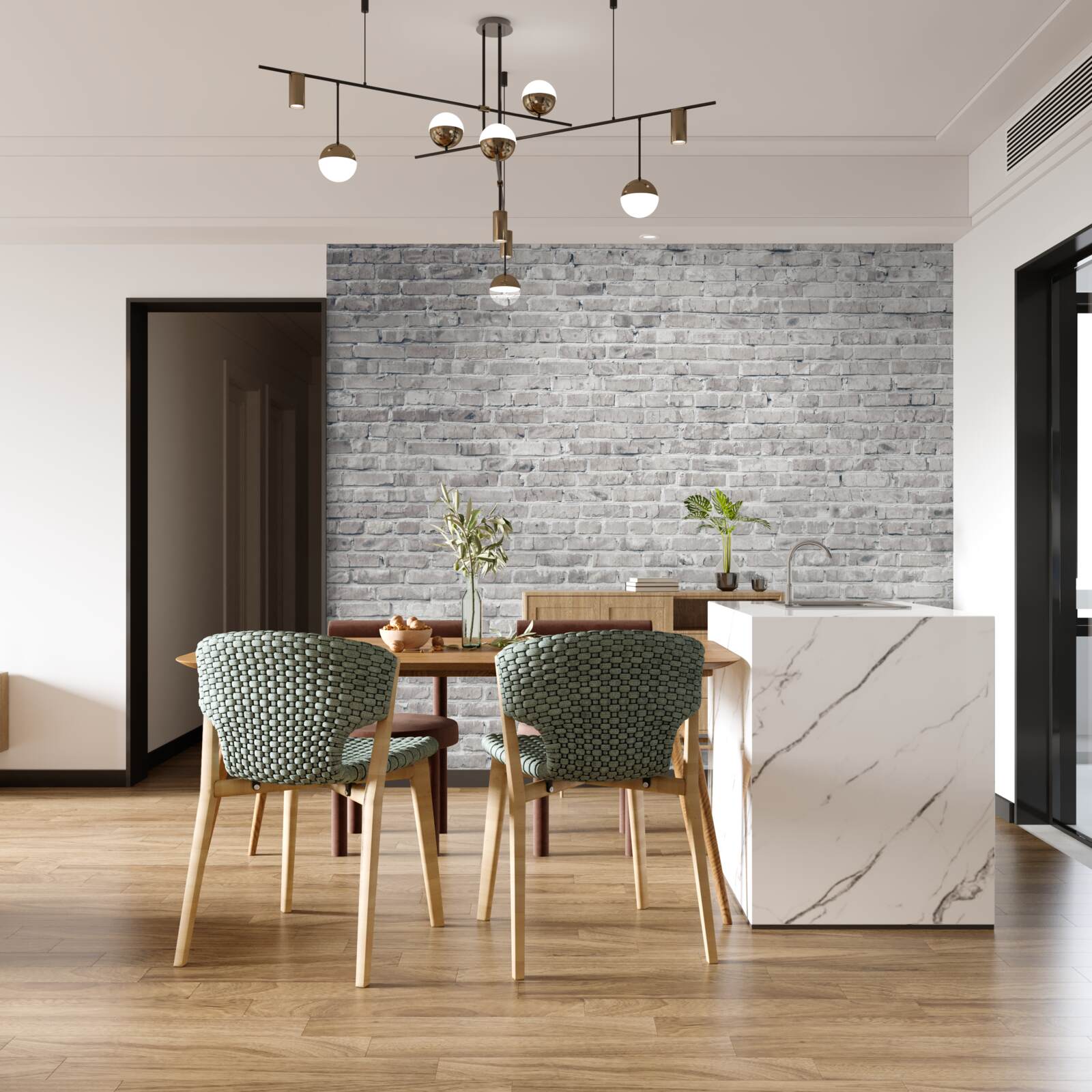 Fototapeta szaro-biały mur z cegły