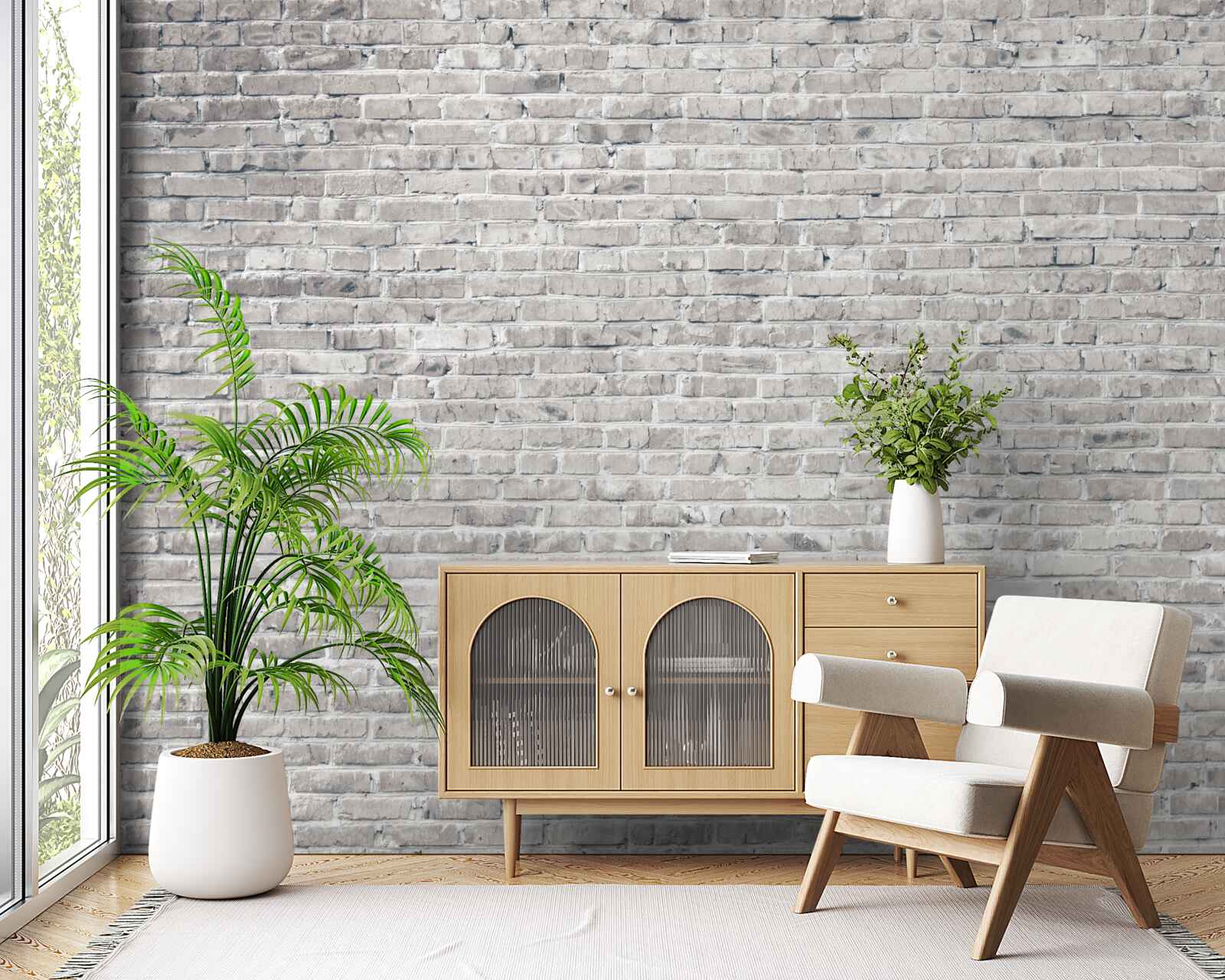 Fototapeta szaro-biały mur z cegły