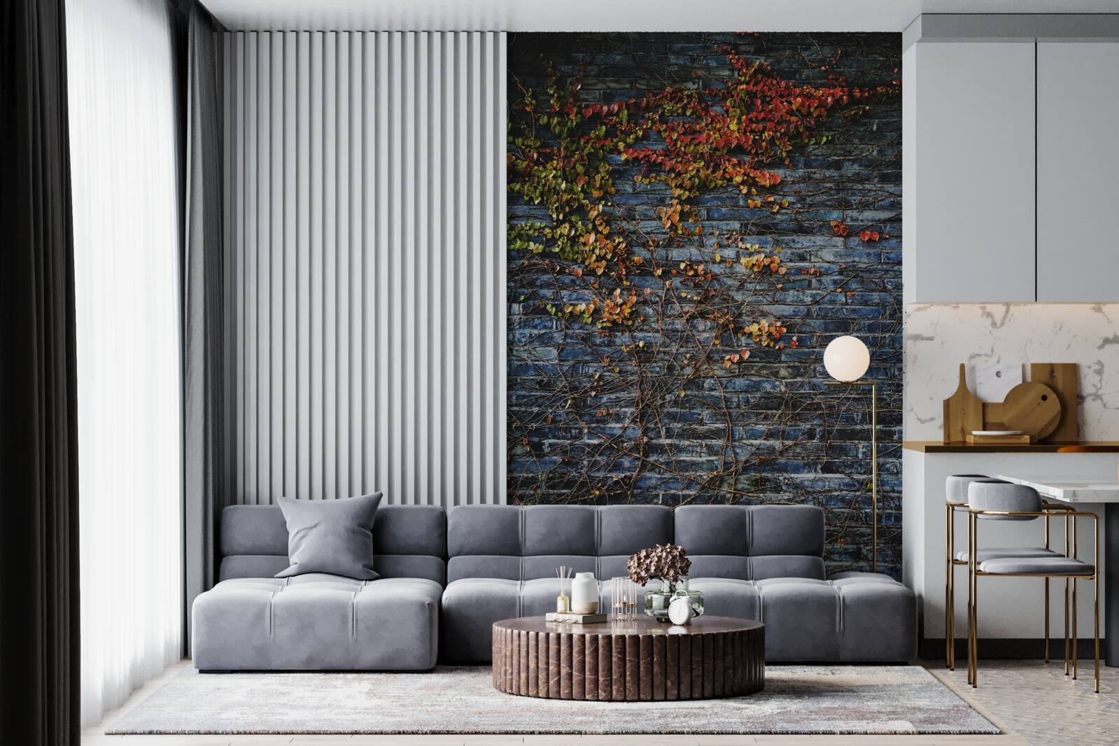 Fototapeta bluszcz schodzący po ceglanym murze