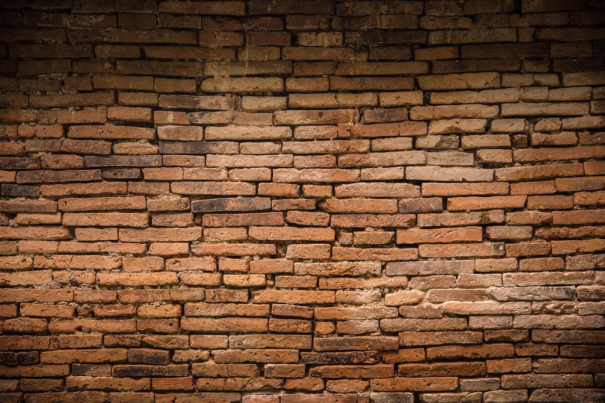 Fototapeta Ściana z cegieł, która się wygina