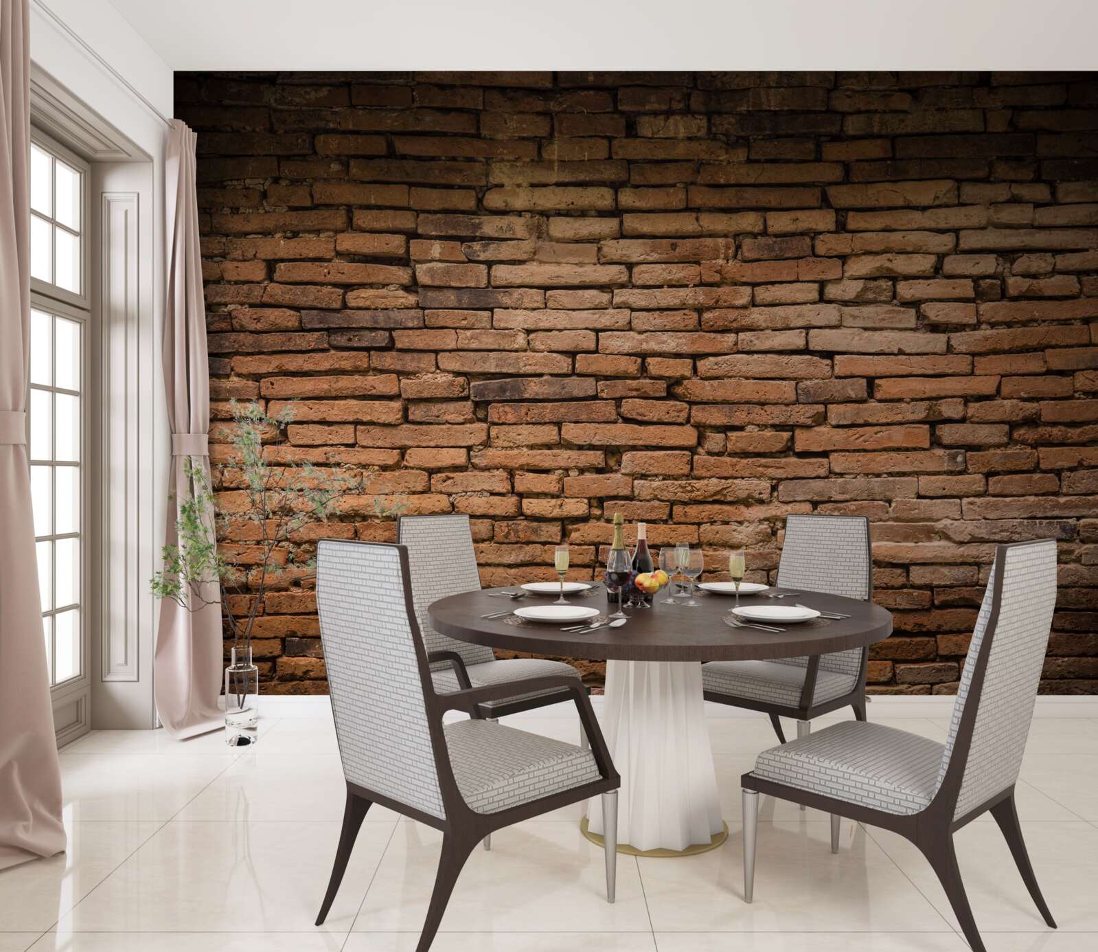 Fototapeta Ściana z cegieł, która się wygina