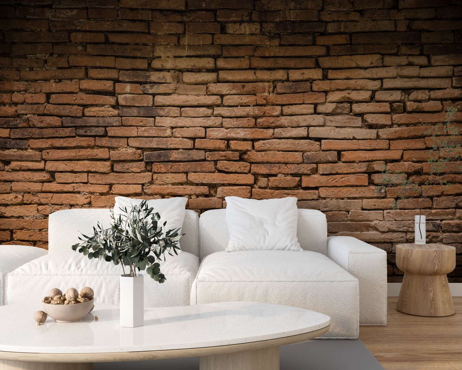 Fototapeta Ściana z cegieł, która się wygina