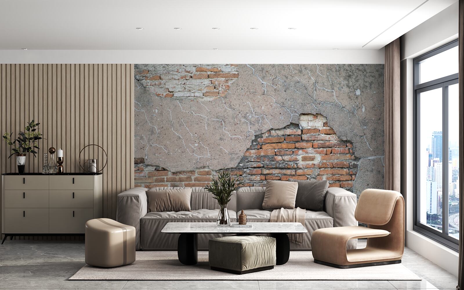 Fototapeta Ściana z cegieł, która się zawala