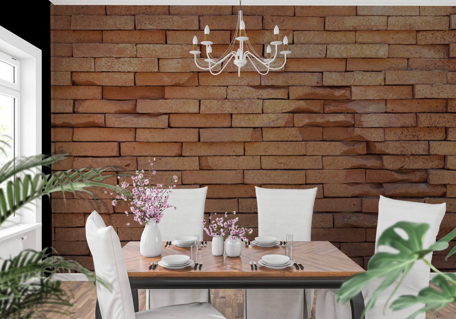 Fototapeta płaskorzeźba z cegły z czerwonej gliny