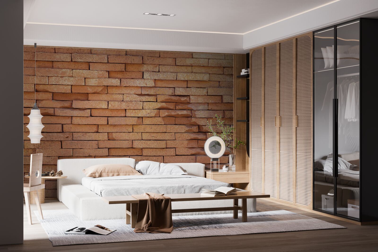 Fototapeta płaskorzeźba z cegły z czerwonej gliny