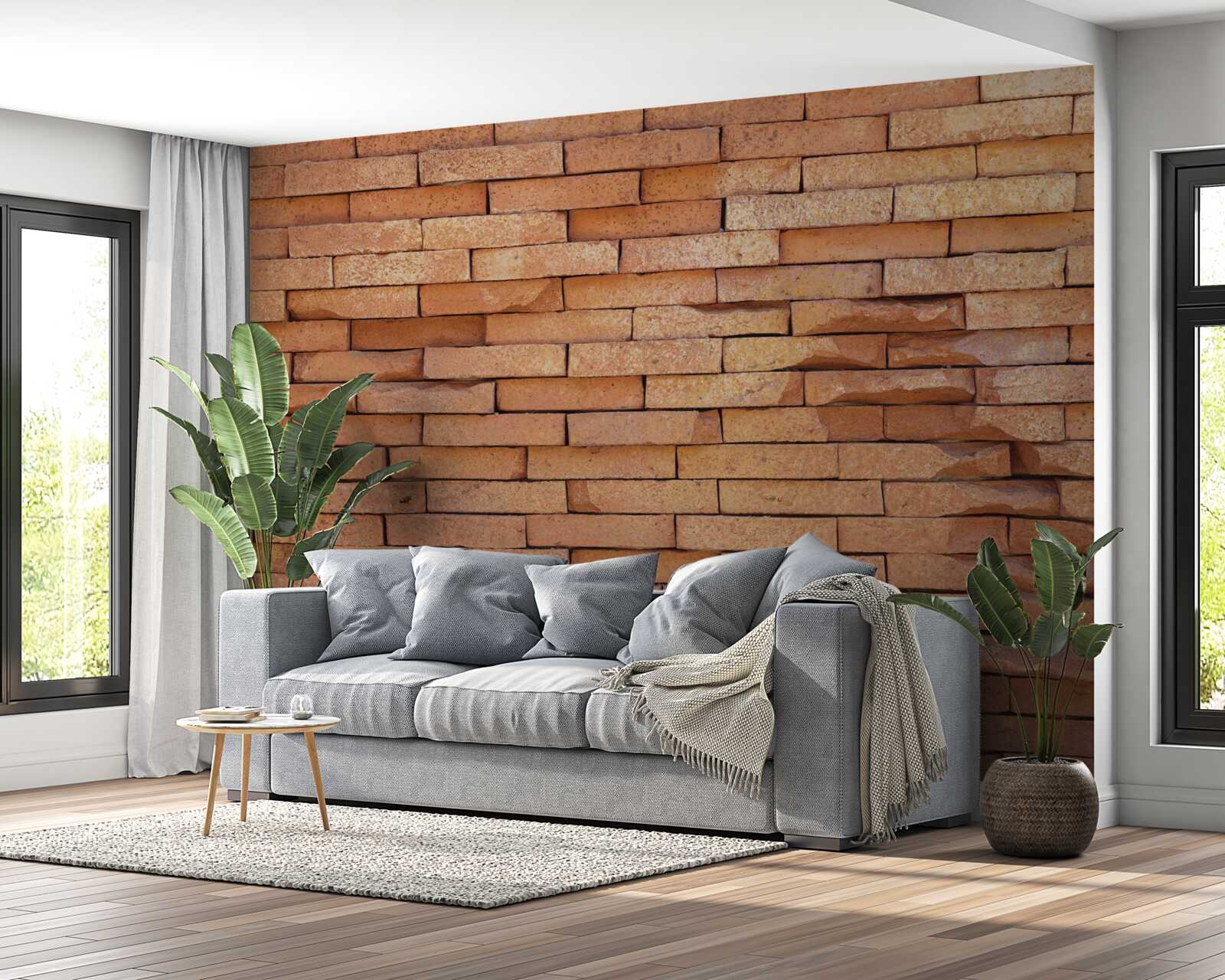 Fototapeta płaskorzeźba z cegły z czerwonej gliny