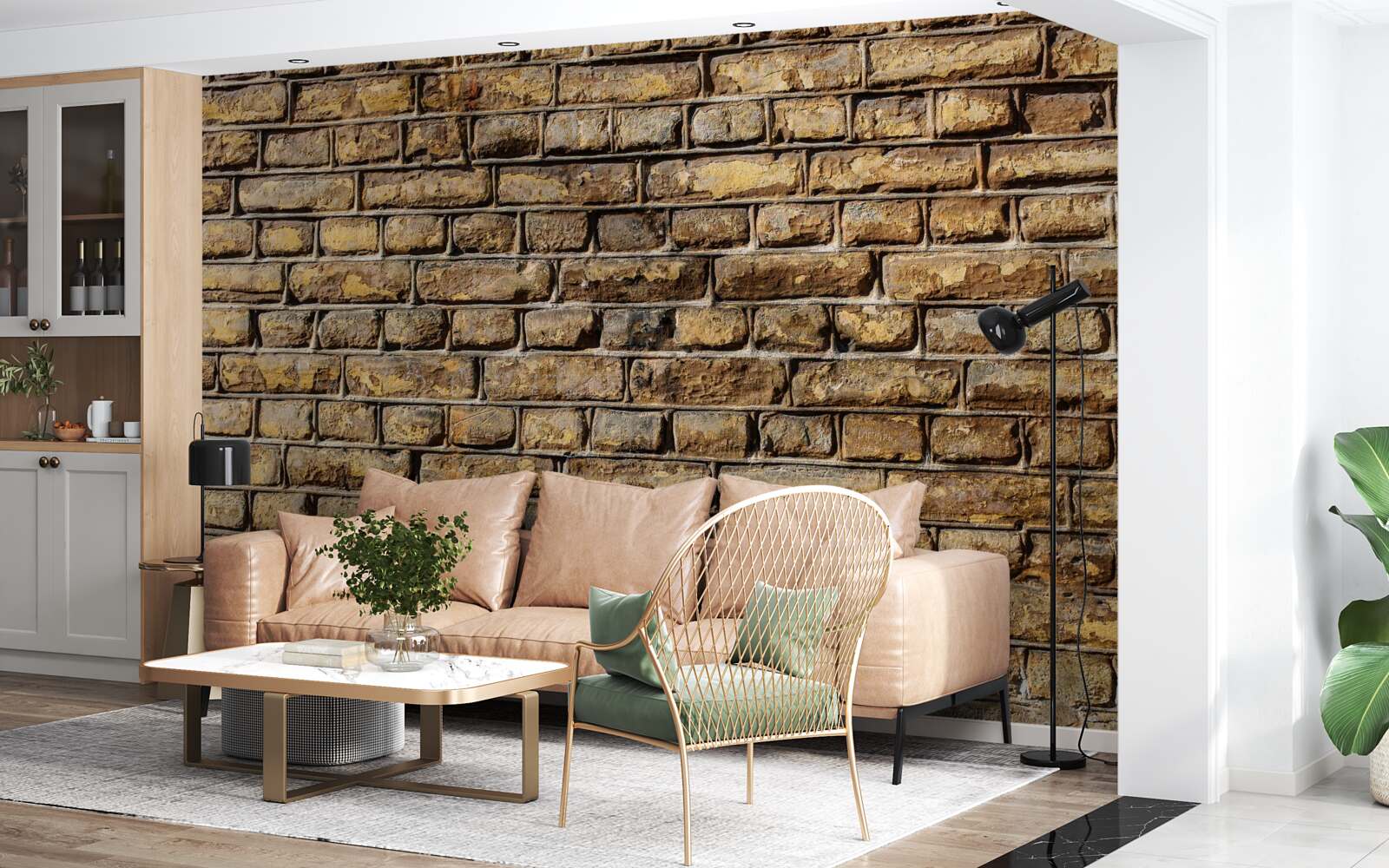 Fototapeta Ściana z nieobrobionych cegieł