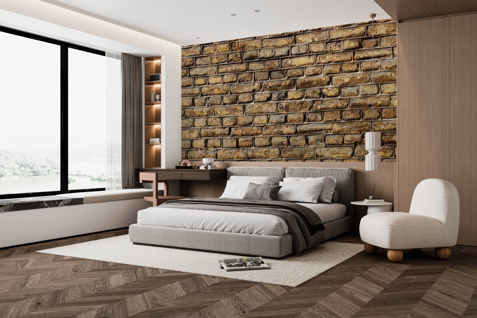 Fototapeta Ściana z nieobrobionych cegieł