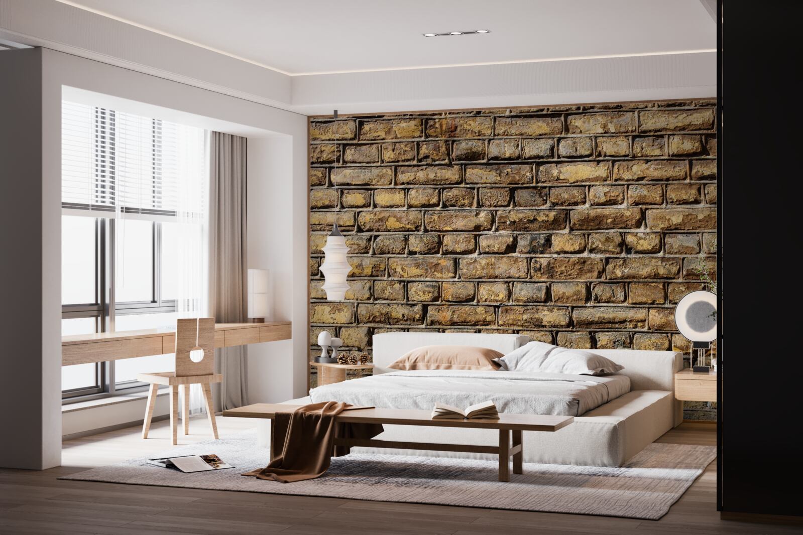 Fototapeta Ściana z nieobrobionych cegieł