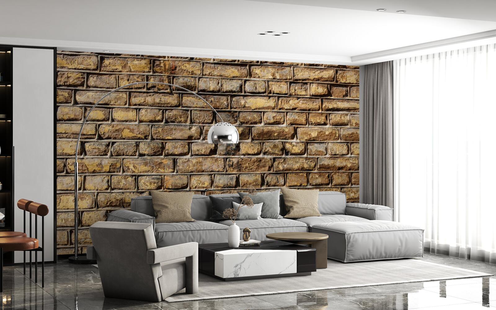 Fototapeta Ściana z nieobrobionych cegieł