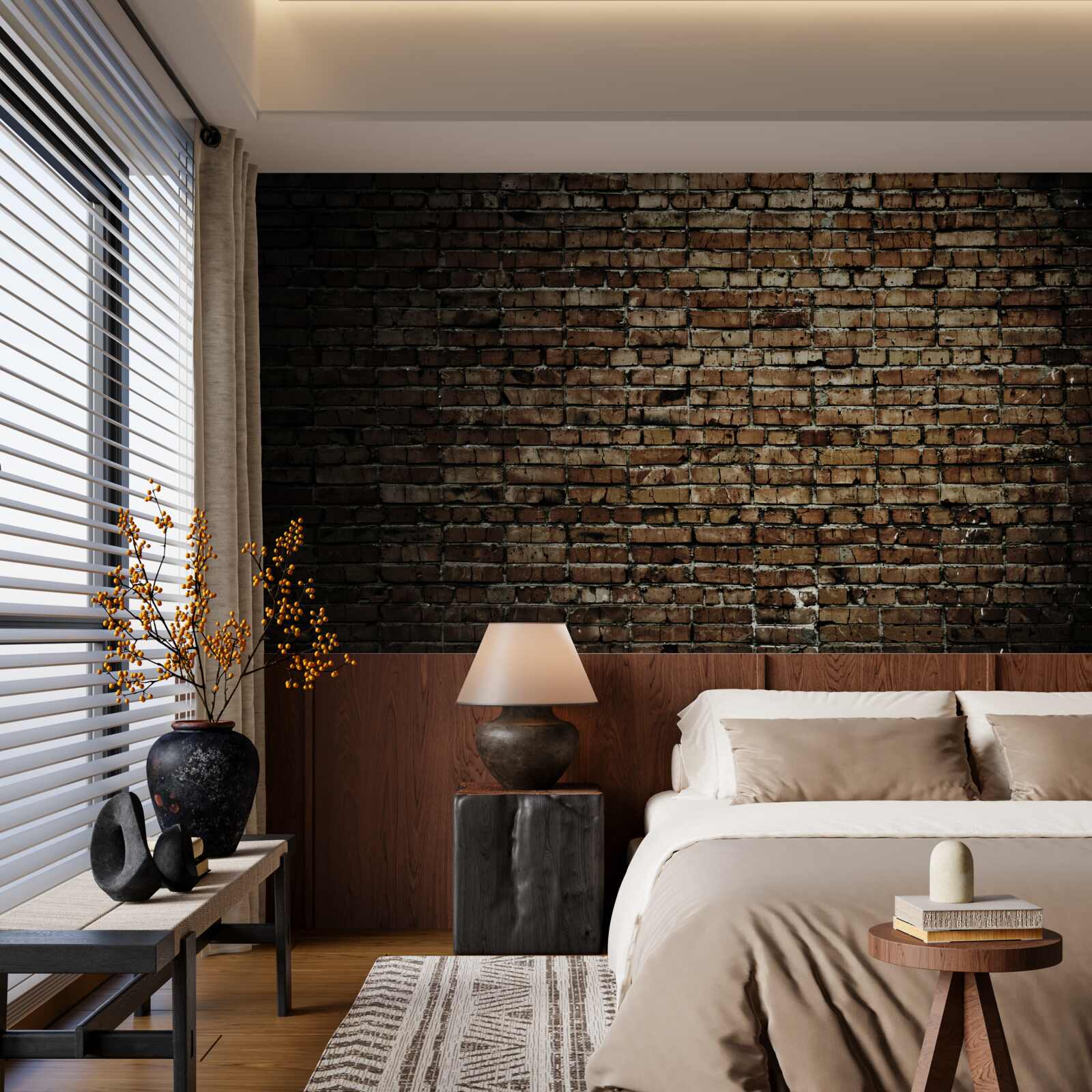 Fototapeta ciemny mur z cegły