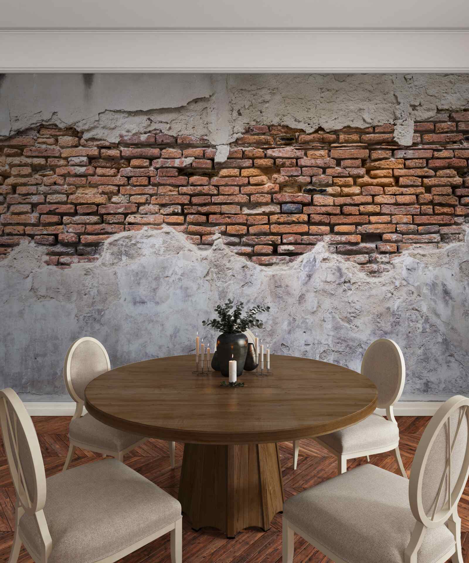 Fototapeta Ściana, stara i pusta, z cegły