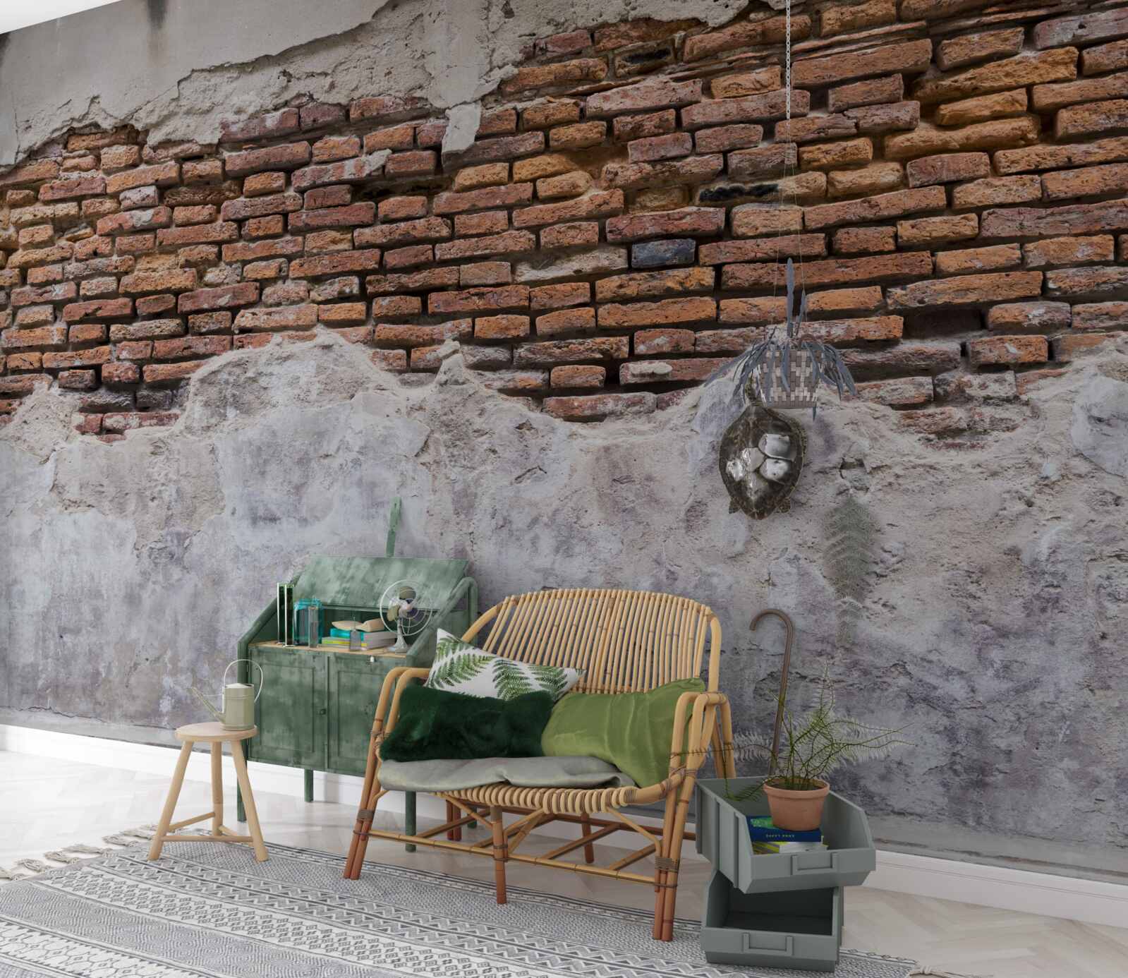 Fototapeta Ściana, stara i pusta, z cegły