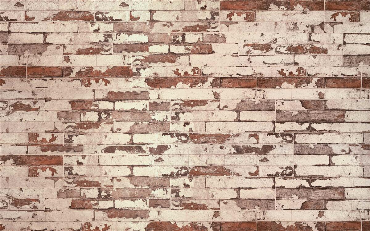 Fototapeta stary ceglany mur z odrapaną powierzchnią