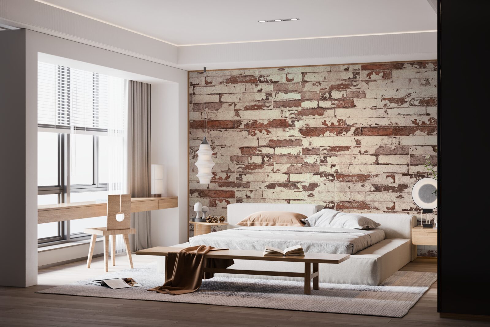 Fototapeta stary ceglany mur z odrapaną powierzchnią