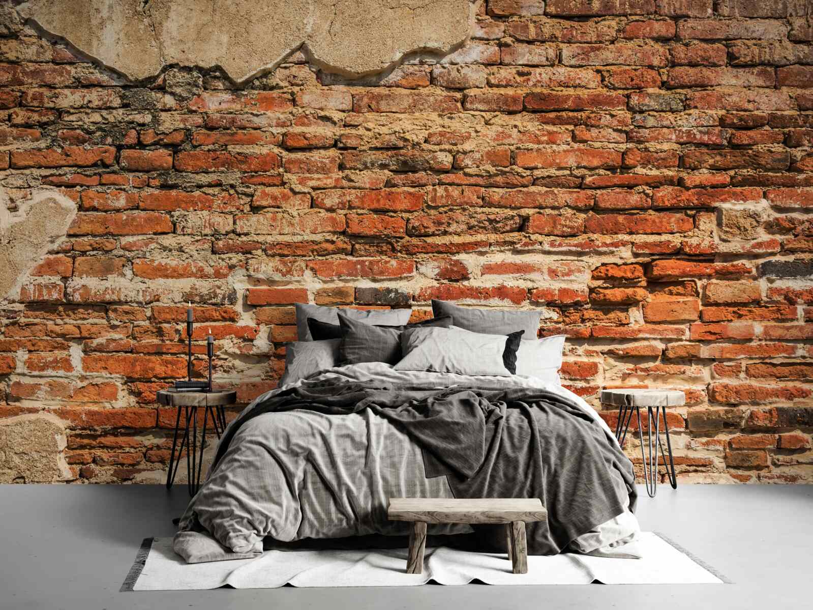 Fototapeta mur ceglany, który stał się bardzo zniszczony