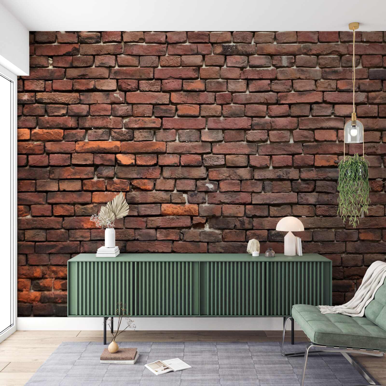 Fototapeta ciemny mur z cegły, starszy niż lata