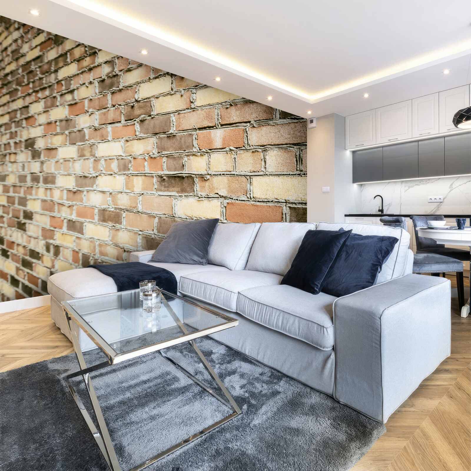 Fototapeta widok z boku na ceglaną ścianę