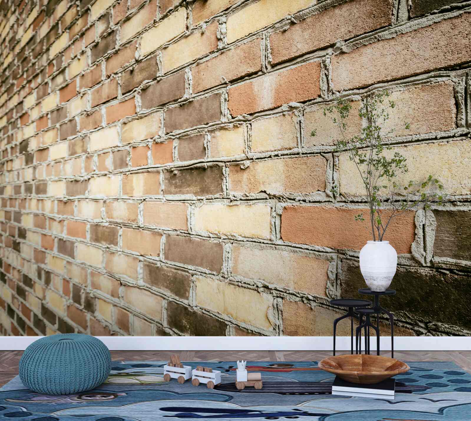 Fototapeta widok z boku na ceglaną ścianę